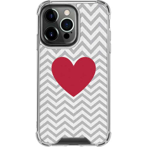 Chevron Heart iPhone 16 Pro Clear Case